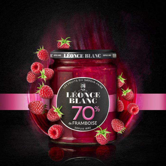 PREMIUM JAM - 70% FRUIT -RASPBERRY GLASS JAR 320G