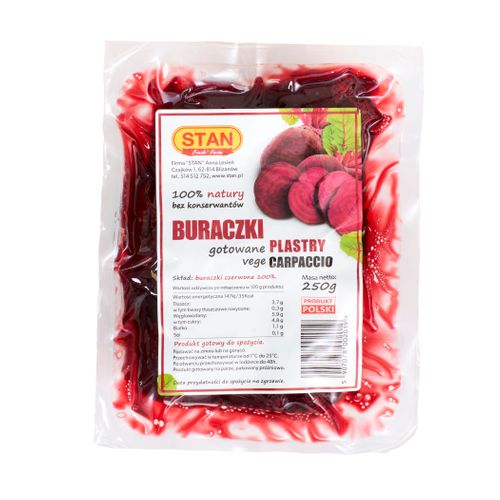 Boiled beetroot carpaccio slices 250 g