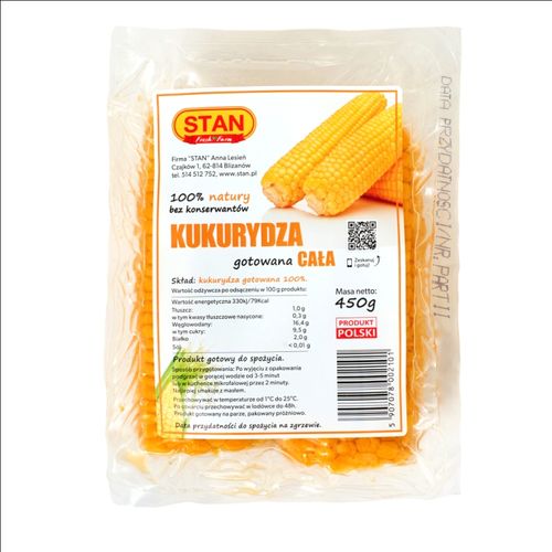 Boiled maize 450 g