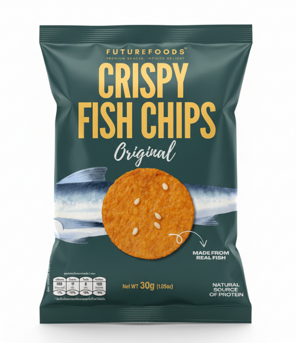 FutureFoods Crispy Fish Chips 30g - Original / Tom Yum Kung/ BBQ