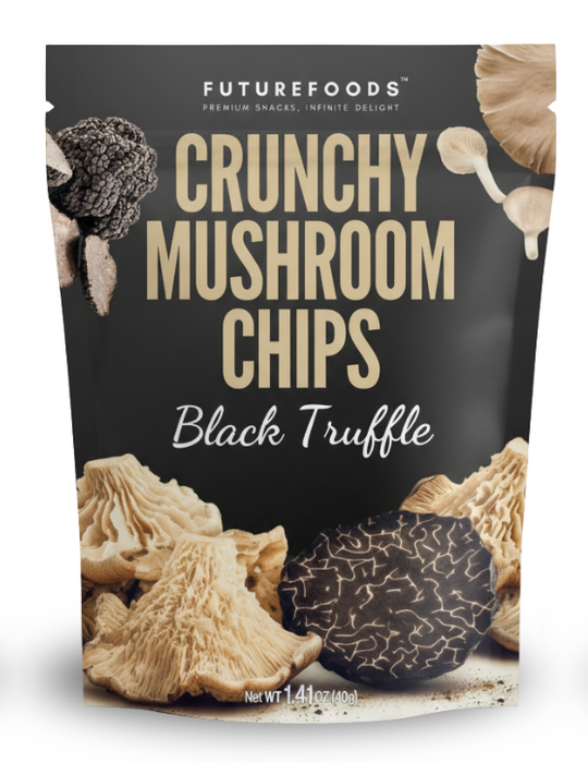 FutureFoods Crunchy Mushroom Chips 40g - Black Truffle/ Cheddar Cheese/ Sour Cream