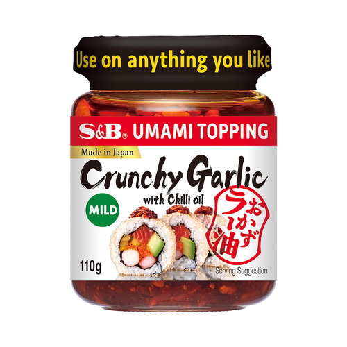 S&B UMAMI TOPPING Crunchy garlic with chilli oil 110g mild