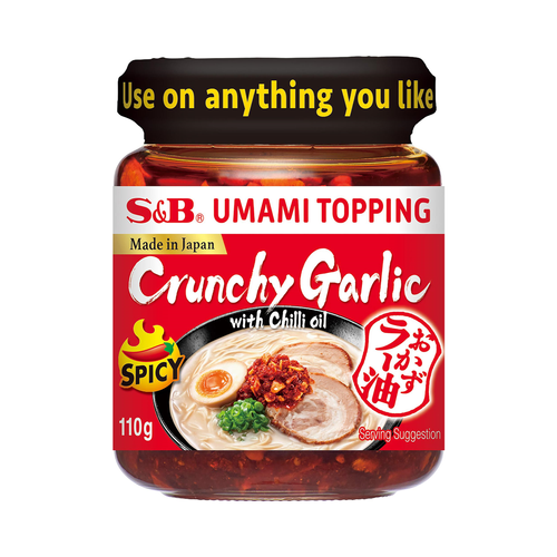 S&B UMAMI TOPPING Crunchy garlic with chilli oil 110g Spicy