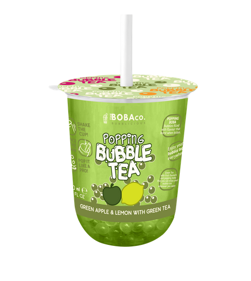 Popping Bubble Tea - Green Apple & Lemon With Green Tea