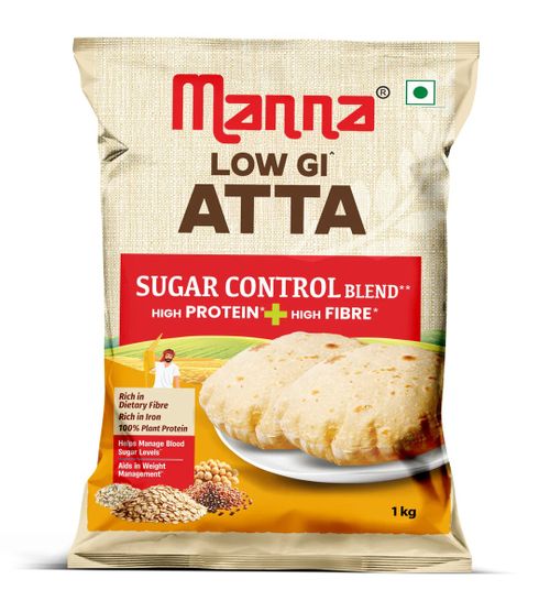 Manna Low GIᶺ Atta for Diabetic Care | Helps Manage Blood Sugar Levelsᶺ 