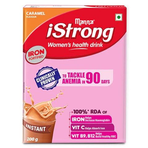 Manna iStrong Women drink - Clinically Proven to Tackle Anemia in 90 Days - Caramel Flavour 200g