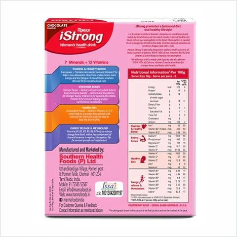 Manna iStrong Women drink - Clinically Proven to Tackle Anemia in 90 Days. Chocolate 200g