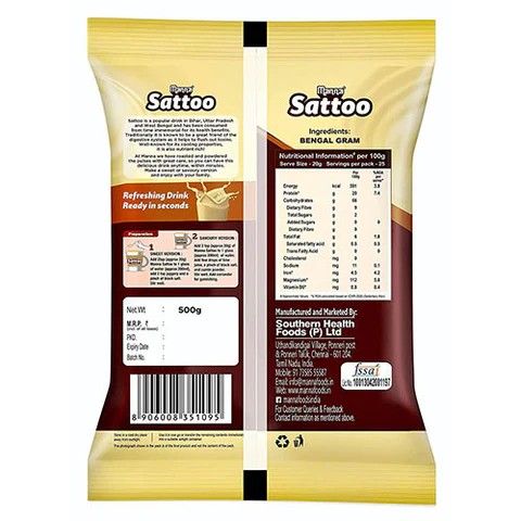Manna Sattoo - 100% Natural - Rich in protein, vitamins, dietary fibre and iron - 500g
