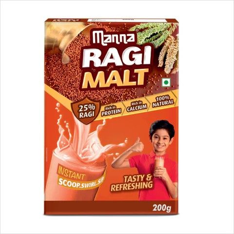 Manna Ragi Malt - 25% Ragi - 100% Natural - Rich in protein & calcium