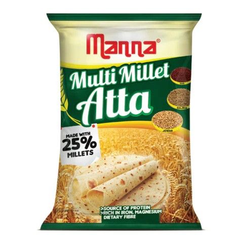 Manna Multi Millet Atta - 25% millets I Diabetic friendly I Low GI I High protein & Fiber - 1kg