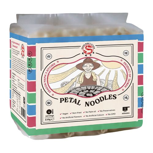 DRAGON MAMA'S KITCHEN | Taiwanese Petal Noodles (320g) Vegan · Non-fried · No Palm oil · No Preservatives · No Artificial Flavours · No Artificial Colours · Non-GMO