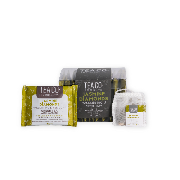 TEA CO. -  JASMINE DIAMONDS - 2gX12 Muslin Tea Bags