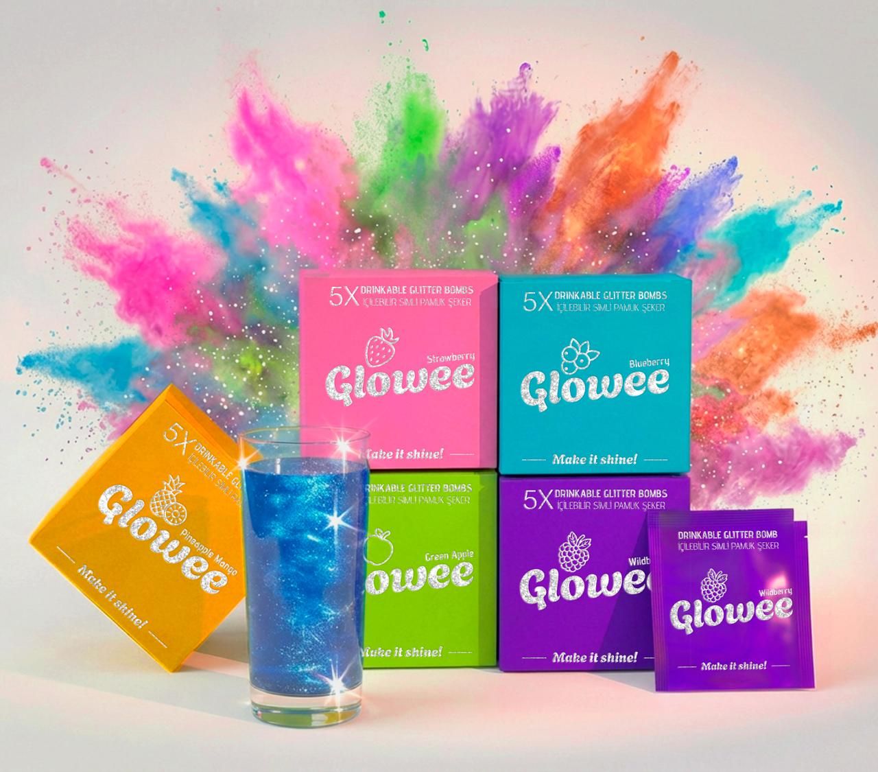 GLOWEE - DRINKABLE GLITTER BOMBS