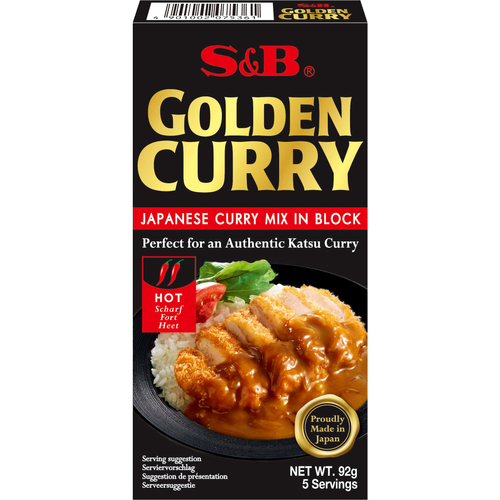 S&B GOLDEN CURRY MIX IN BLOCK HOT 92g