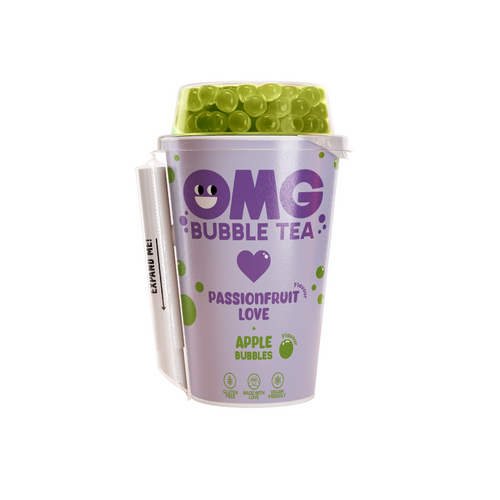 OMG Bubble Passionfruit Green Tea with Apple Flavour Bubbles