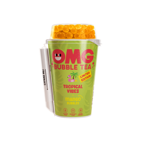 OMG Bubble tea Tropical Vibes with Mango Bubbles 