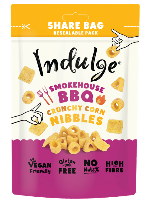 Indulge Crunchy Corn Nibbles - Smokehouse BBQ Flavour (10g-100g)