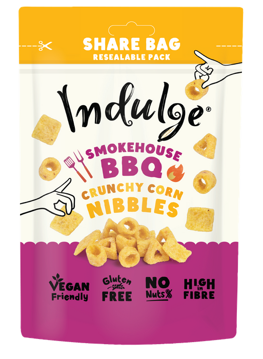 Indulge Crunchy Corn Nibbles - Smokehouse BBQ Flavour (10g-100g)