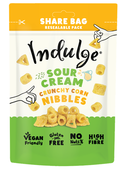 Indulge Crunchy Corn Nibbles - Sour Cream Flavour (10g-100g)