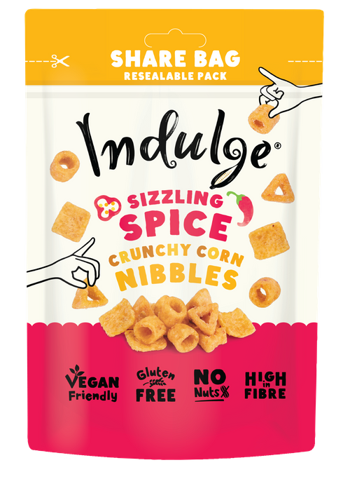 Indulge Crunchy Corn Nibbles - Sizzling Spice Flavour (10g-100g)