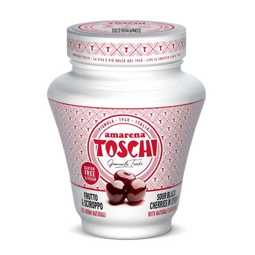 Toschi Amarena Anforetta Sour Cherry in Syrup 510g Glass Jar