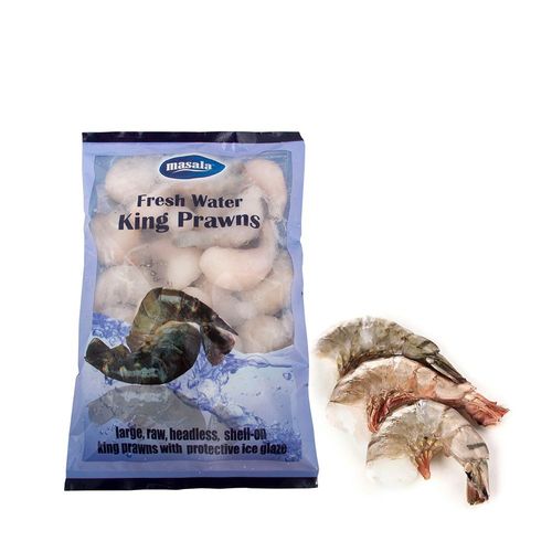Masala King Prawns Fresh Water Head Less Shell On IQF 13-15 800g