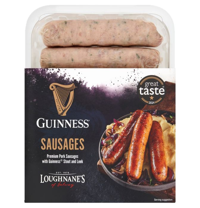 Guinness Stout and Leek Irish Pork Sausages 400g