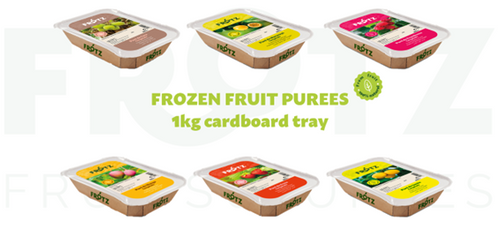 FROZEN FRUIT PUREE 100% FRUIT- 1kg cardboard tray