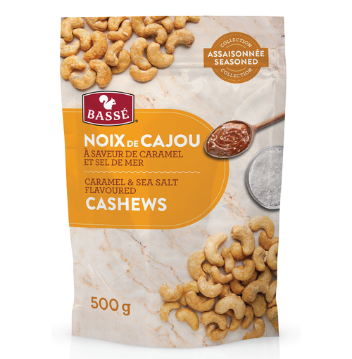 Bassé Caramel and Sea Salt Flavoured Cashews 500 g