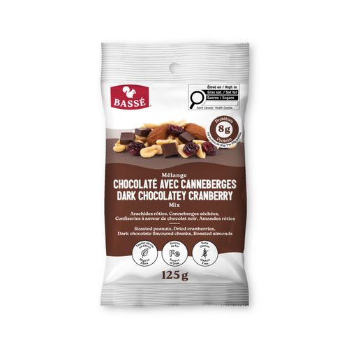Bassé Dark Chocolatey Cranberry Mix 125 g Grab 'n Go