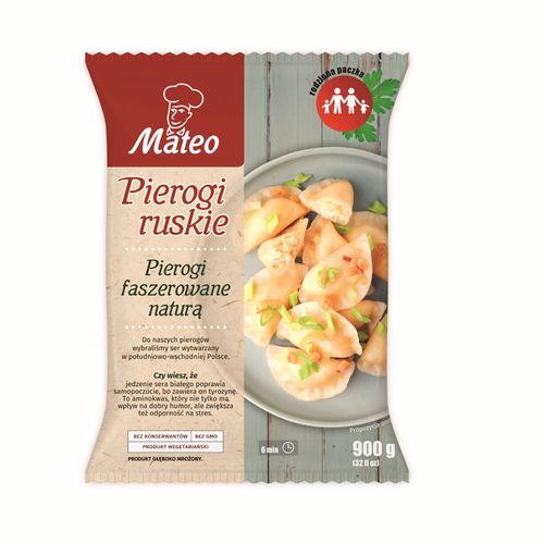 Frozen dumplings with potato, cheese and onion 