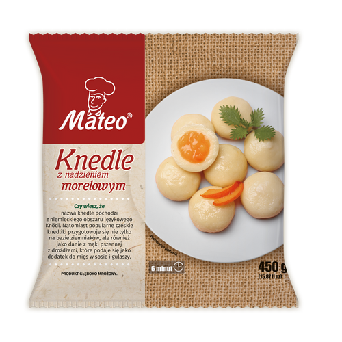 Frozen sweet potato dumplings with apricot stuffing 