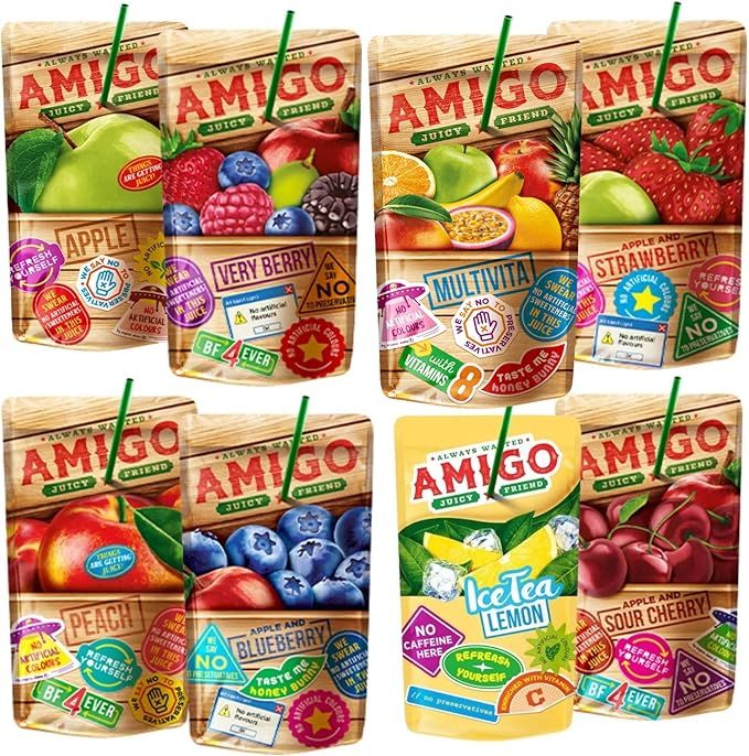 Amigo Juicy Friend Juice for Everyone No Artificial Flavors, Sweeteners, Colors and Preservatives