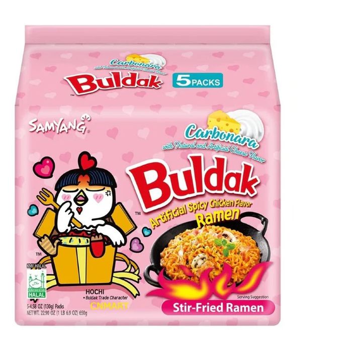 Samyang Carbonara Hot Chicken Flavor Ramen Pink 130g 