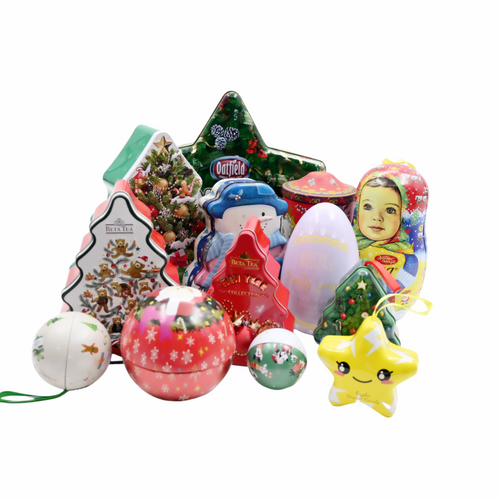 Christmas Customized food metal canister tinplate box