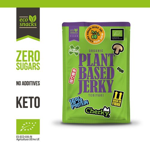 ECO Plant Based Jerky: High protein organic snack with mushrooms 