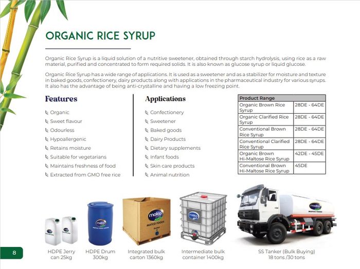 ORGANIC RICE SYRUP - IFE 2027