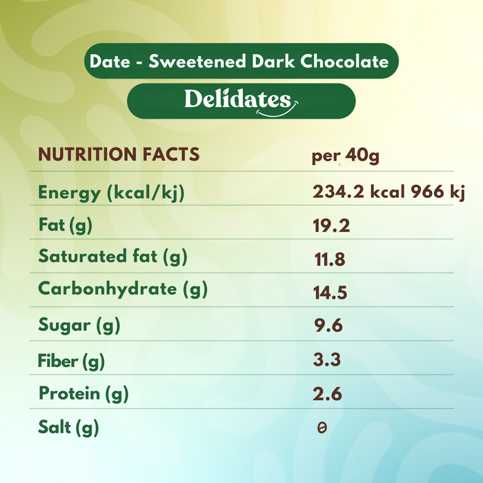Delidates - Date Sweetened Dark Chocolate