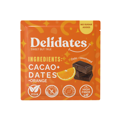 Delidates - Date Sweetened Dark Chocolate with Orange