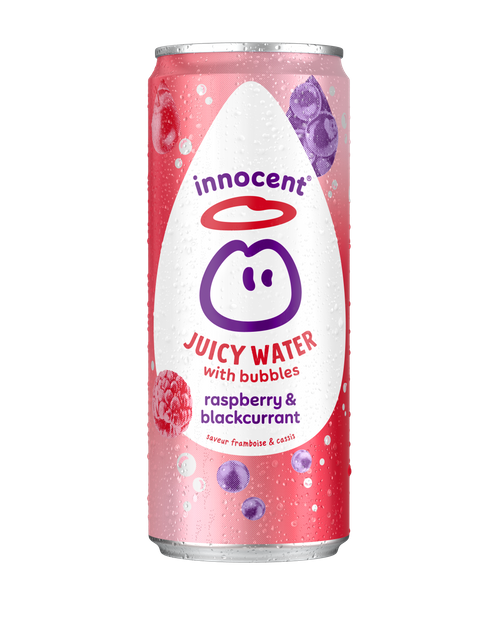 innocent Juicy Water with bubbles - raspberry & blackcurrant