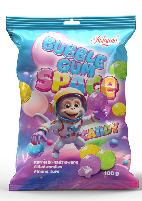 Bubble gum Space - filled candies bubble gum flavour 100g