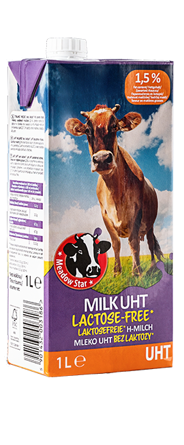 UHT Milk 1,5% Lactose free 1L Meadow Star