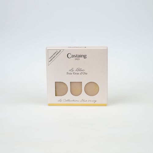 Block of duck or goose liver in tray