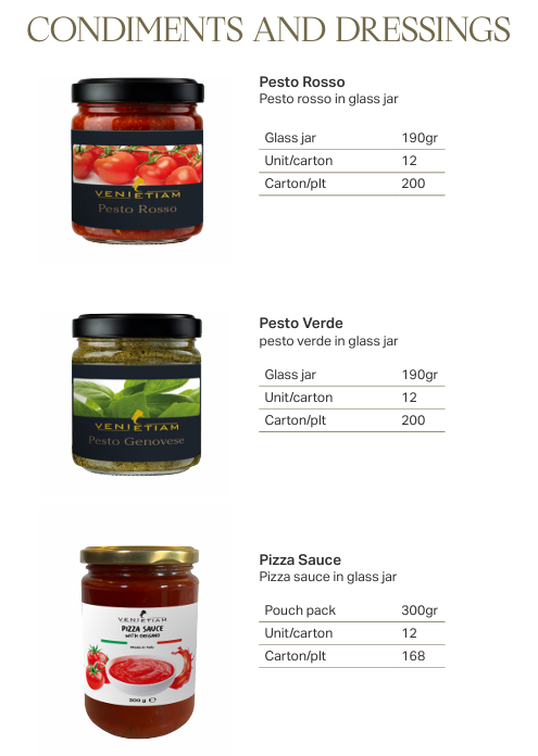 Condiments and Dressings