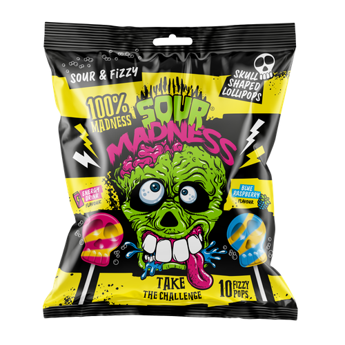 Sour Madness scull shaped lollies 90 g 