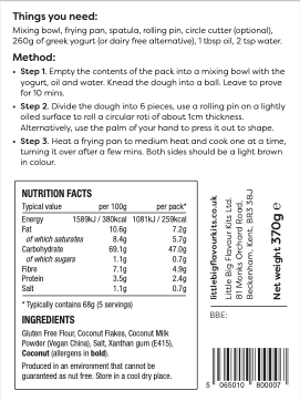 Gluten Free Coconut Roti Kit