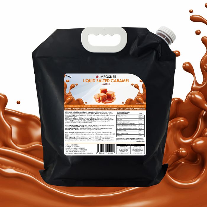 JMP Salted Caramel Syrup 5KG Spout Bag