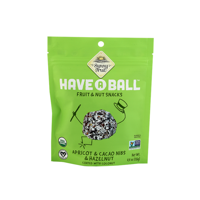 ORGANIC APRICOT CACAO NIBS & HAZELNUT BALLS