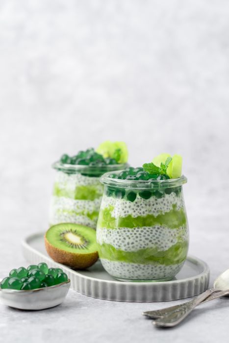 Kiwi Popping Boba for bubble tea & food production
