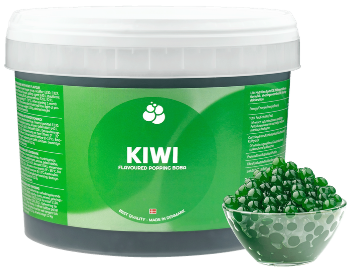 Kiwi Popping Boba for bubble tea & food production